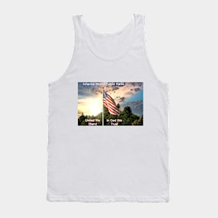 America Strong Patriot Radio United We Stand In God We Trust Tank Top